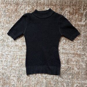 John + Jenn Black Short Sleeve Sweater